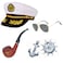 Feacole Sailor Ship Yacht Boat Captain Hat Costume Accessories Sailor CapWooden PipeAviator Sunglasses White