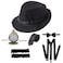 RAINDEWLL 1920s Accessories for Men 20s Gatsby Gangster Costume Accessories Set Fedora Hat Suspenders Black