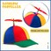 Sintege 2 Pcs Propeller Top Hat Rainbow Nerd Silly Twirly Cap Helicopter Hat with Spinner and Adjustable Bowtie for Costumes Red