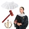 Keymall Judge Costume Accessories Set 3pcs With Lace False Collar Judge Choker Pin Gavel for RBG Halloween Costume
