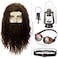 CraftyDream 5 Pcs Wizard Party Costume Halloween Cosplay Wizard Brown Wig and Beard Retro Steampunk Goggles Glasses for Men Halloween