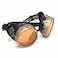 UMBRELLALABORATORY Steampunk Victorian Style Goggles with Compass Design and Neon Orange Lenses