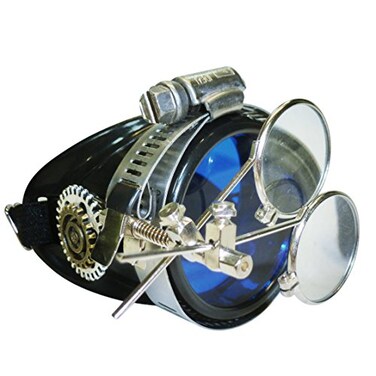 UMBRELLALABORATORY Fun Steampunk Eyewear Monocle GogglesRave Glasses Victorian Pirate Eyepatch BBB Blue