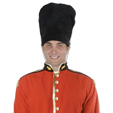 Beistle Royal Guard Bearskin Plush Hat 1 Pc BlackGold