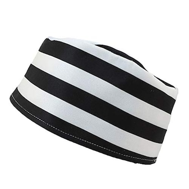 NOVELTY GIANT WWW.NOVELTYGIANT.COM Novelty Giant Prisoner Striped Costume Hat White Black
