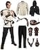 Panitay 8 Pcs Mens Renaissance Costume Set Halloween Medieval Viking Shirt Pant Belt Cape Bracer Sword BagMediumClassic Color