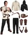 Panitay 8 Pcs Mens Renaissance Costume Set Halloween Medieval Viking Shirt Pant Belt Cape Bracer Sword BagMediumClassic Color