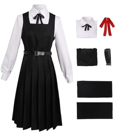 Wolancy Cosplay Costume School Outfit Uniform Dress Shirt Cloak Jacket Skirt Suit Set