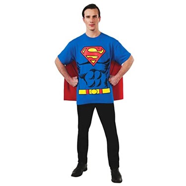 Rubies DC Comics Superheroes Superman Costume TShirt With Cape for Adults Mens XL