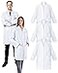 Cutecrop 3 Pcs Unisex Lab Coat Bulk for Women Men Long Sleeve with 3 Front Pockets Button Professional Doctor Costume Medical Coat WhiteLarge