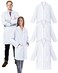Cutecrop 3 Pcs Unisex Lab Coat Bulk for Women Men Long Sleeve with 3 Front Pockets Button Professional Doctor Costume Medical Coat WhiteLarge