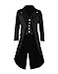 GOLDSTITCH Mens Black Vintage Tailcoat Jacket Fancy Cool Cosplay Costume Robe Black Large