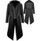 BITSEACOCO Mens Gothic Medieval Tailcoat Jacket Steampunk Vintage Victorian Frock High Collar CoatSBlack