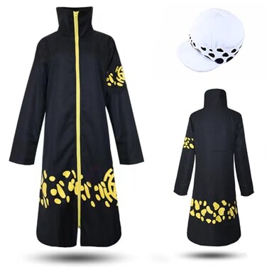 Colonghsou Anime Cosplay Costume Cloak Hat Surgeon Uniform Coat Halloween Costumes for Men Medium
