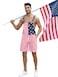 Kidsonny Mens American Flag Overalls Denim Bib Overalls Adjustable Straps Jumpsuit Jeans Romper with Pockets