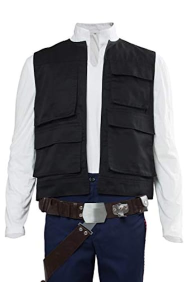 Cosplaysky Mens Cosplay Costume Black Vest Halloween Cosplay Sleeveless Jacket with MultiPockets