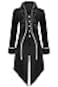 SIAEAMRG Medieval Steampunk Tailcoat Halloween Costumes for Men Renaissance Pirate Vampire Gothic Jackets Vintage Warlock Frock Coat S Black