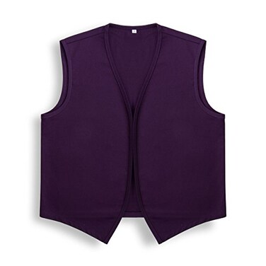 AMNPOLEN Unisex No Pocket Button Uniform Vest Halloween Costume Outfit Large Purple