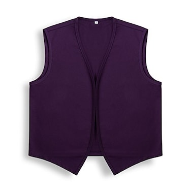 AMNPOLEN Unisex No Pocket Button Uniform Vest Halloween Costume Outfit Medium Purple