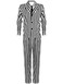 Haysandy Halloween Black and White Striped Suit for Men Adults Horror Movie Character Costume Halloween Outfits Cosplay PartyMedium