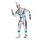 EraSpooky Mens Retro Space Alien Costume Deluxe Adult Shiny Metallic Robot Outfits