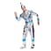 EraSpooky Mens Retro Space Alien Costume Deluxe Adult Shiny Metallic Robot Outfits