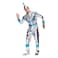EraSpooky Mens Retro Space Alien Costume Deluxe Adult Shiny Metallic Robot Outfits