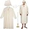 Cuffbow 5 Pcs Funny Pajama Set for Men Includes Mens Nightgown Sleeping Cap Glasses Candle Holder with CandleBeigeXL