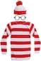 GIZMAC Dunsuns Adult Costume Red and White Striped TShirt Halloween Men Size Medium