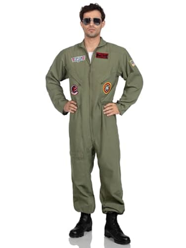 Leg Avenue Mens Licensed Top Gun Flight Suit Costume MEDLGE KhakiGreen