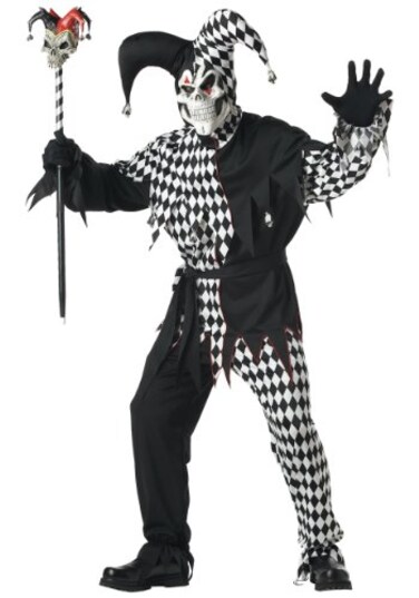 California Costumes Dark Jester Costume Mens Large Black White