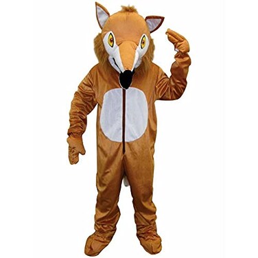 Rubies Fox Mascot Costume for Adults Unisex One Size BrownWhite