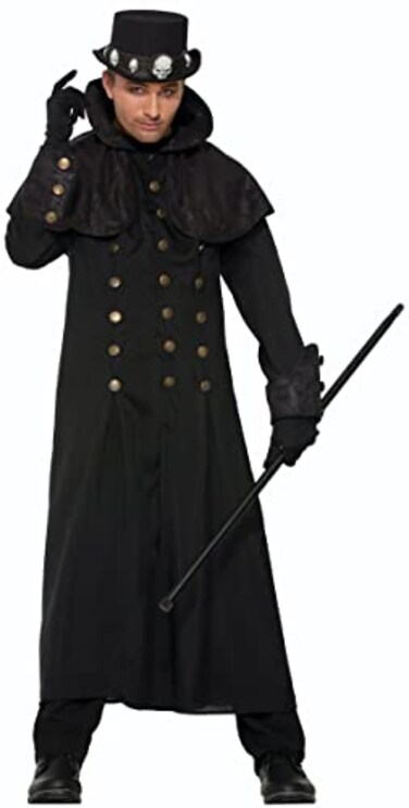 Rubies Warlock Coat Costume for Adults Mens Standard Black