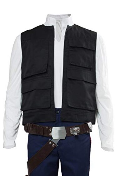 Cosplaysky Mens Cosplay Costume Black Vest Halloween Cosplay Sleeveless Jacket with MultiPockets