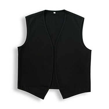 AMNPOLEN Unisex No Pocket Button Uniform Vest Halloween Costume Outfit Small Black