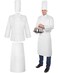 Hillban Halloween 3 Pcs Chef Unisex Costume Tall Hat Coat Bistro Apron Set Chef Jacket Coat Apron for ManLong SleeveWhiteLarge