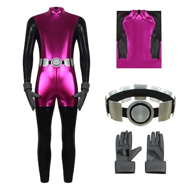 EDAUWAE Beast Costume for Men Deluxe Jumpsuit with Gloves Belt Halloween Cosplay Bodysuit Full Set S