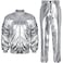 Halfchet Mens Metallic Jacket and Pants Set Jacket Men Straight Leg Trousers Costume for Men Disco Cosplay Party SilverMedium
