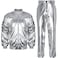 Halfchet Mens Metallic Jacket and Pants Set Jacket Men Straight Leg Trousers Costume for Men Disco Cosplay Party SilverMedium
