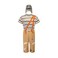 Cuzeolin Adults Chavo Costume Stripe TShirt Pants Suspenders with Hat Sets Cosplay Uniform Outfits L