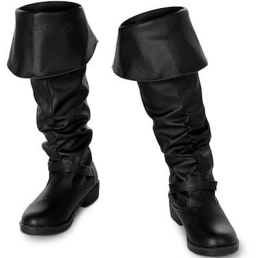 Ramede Medieval Pirate Boots Men Halloween Renaissance Boots Gothic Cosplay Costume for MenUs9Black