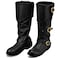 Cuffbow Pirate Costume Boots for Men Medieval Renaissance Steampunk Cosplay Boots Halloween Gothic Button Leather Shoes11Black