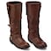 Cuffbow Pirate Costume Boots for Men Medieval Renaissance Steampunk Cosplay Boots Halloween Gothic Button Leather Shoes11Brown
