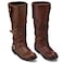 Cuffbow Pirate Costume Boots for Men Medieval Renaissance Steampunk Cosplay Boots Halloween Gothic Button Leather Shoes11Brown