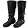 Cuffbow Pirate Costume Boots for Men Medieval Renaissance Steampunk Cosplay Boots Halloween Gothic Button Leather Shoes13Black