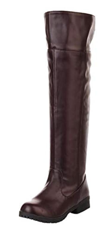 ACE SHOCK Mens Cosplay Boots Knee High Equestrian Riding Tall Boots Costume Shoes 125 Brown