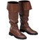Ramede Medieval Pirate Boots Men Halloween Renaissance Boots Gothic Cosplay Costume for MenUs10Brown