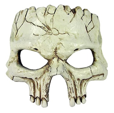 Rubies Cracked Foam Skull Half Mask for Adults Unisex No Size