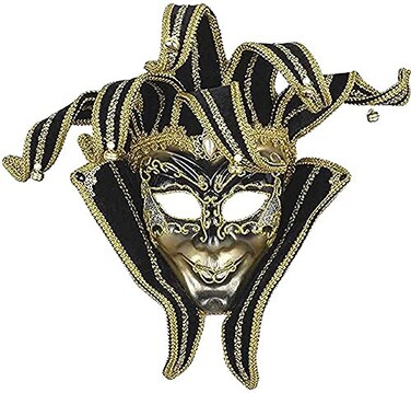 Rubies Jester Mask for Adults Unisex No Size GoldBlack