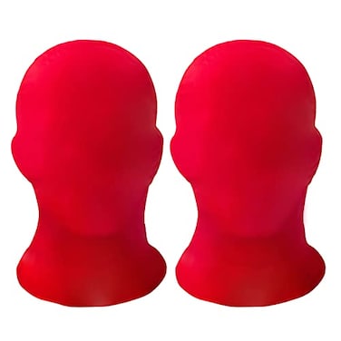 HOMELEX 2 Pieces Full Face Mask 2nd Skin MasksHalloween Spandex Hood for Unisex ClothRed
